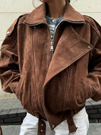 Faux Suede Jacket Oversize Coat