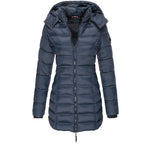 Chic Hooded Winter Jacket – Warm Zip-Up Coat for Women