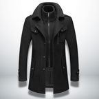 Men’s Double-Layer Collar Coat – Tailored Winter Overcoat