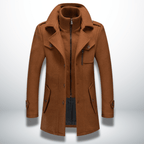 Men’s Double-Layer Collar Coat – Tailored Winter Overcoat