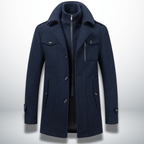 Men’s Double-Layer Collar Coat – Tailored Winter Overcoat