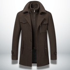 Men’s Double-Layer Collar Coat – Tailored Winter Overcoat