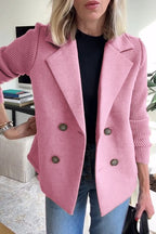 Elegant Knit-Sleeve Blazer