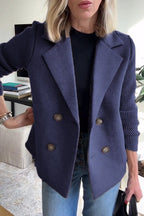 Elegant Knit-Sleeve Blazer