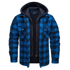 Men’s Classic Plaid Hooded Jacket – Warm Casual Outerwear for Fall & Winter