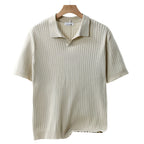 Men's Knit Polo Shirt with Classic Collar – Cotton Blend
