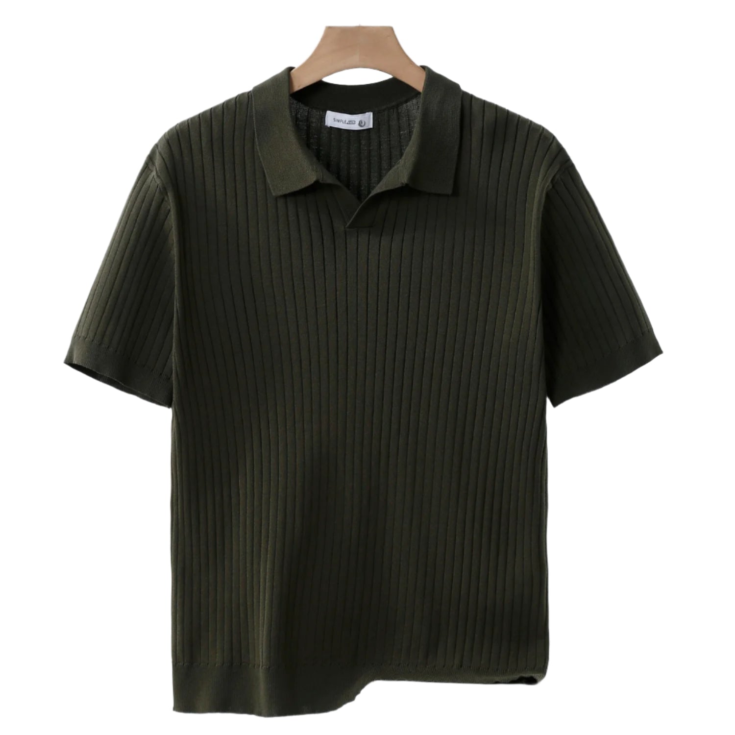Men's Knit Polo Shirt with Classic Collar – Cotton Blend