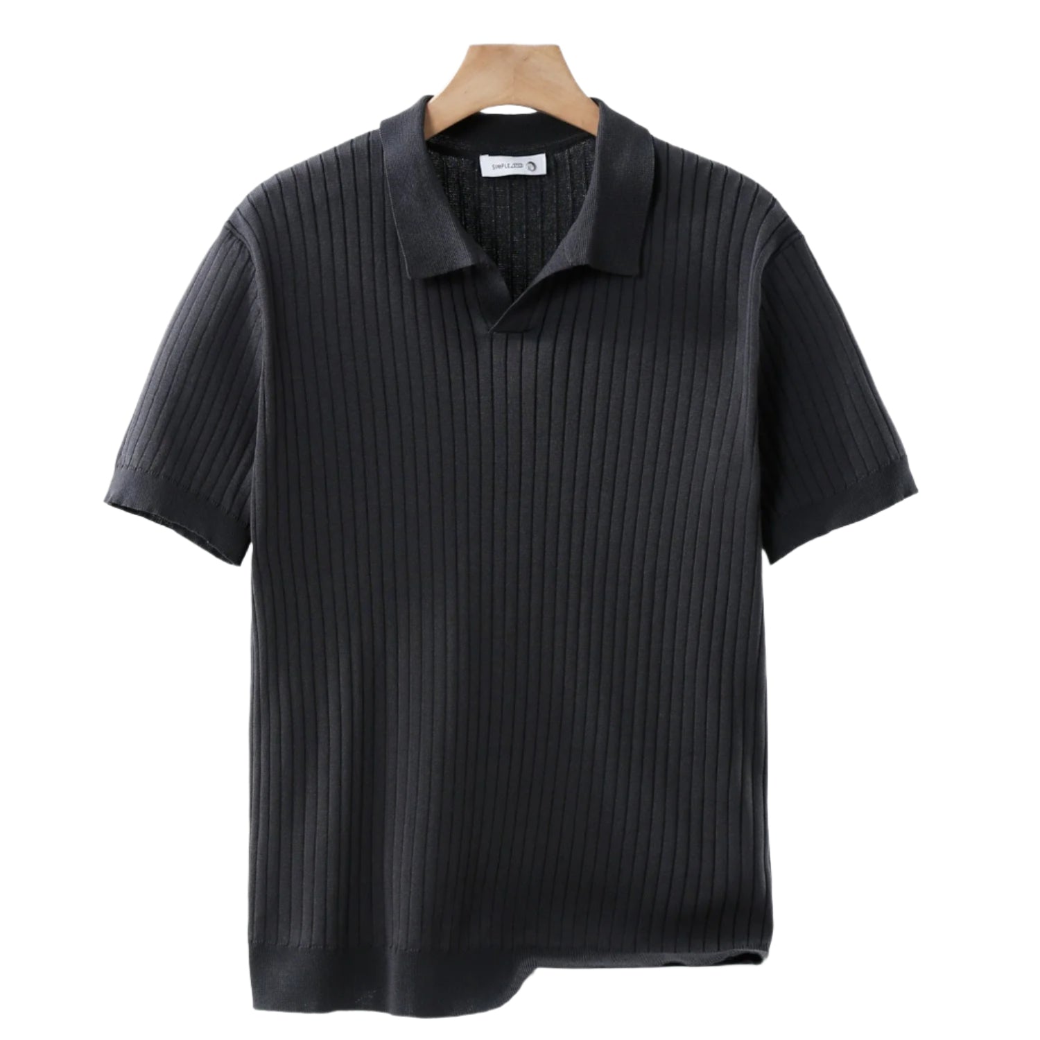 Men's Knit Polo Shirt with Classic Collar – Cotton Blend