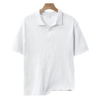 Men's Knit Polo Shirt with Classic Collar – Cotton Blend