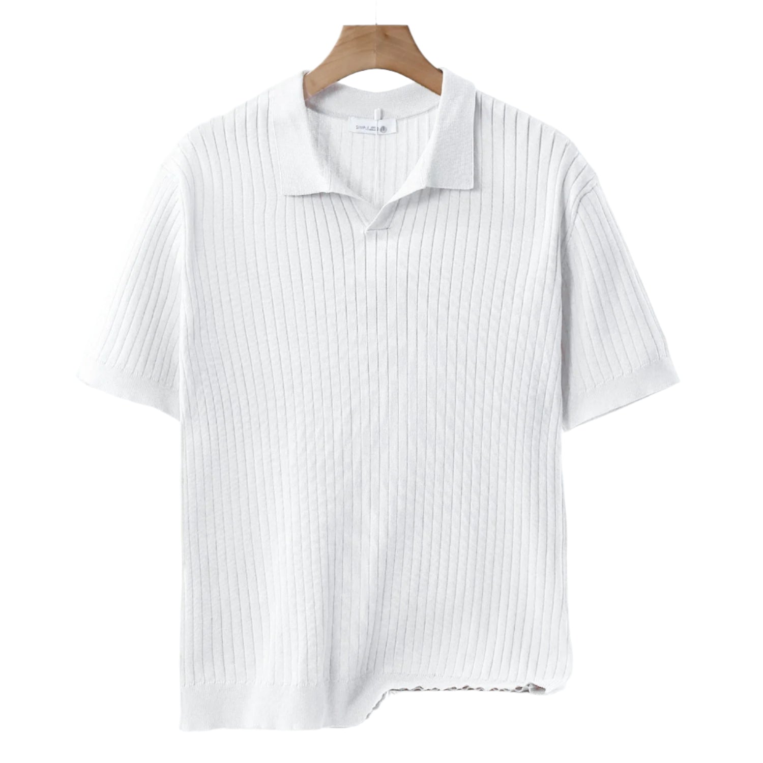 Men's Knit Polo Shirt with Classic Collar – Cotton Blend